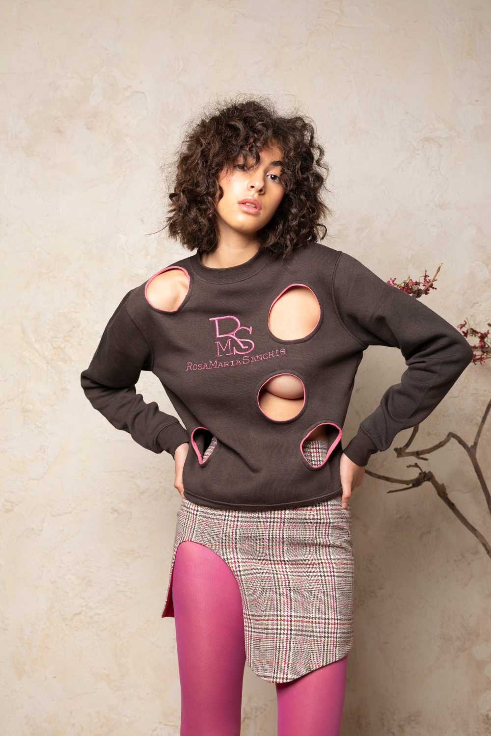 Falda cuadros y ondas